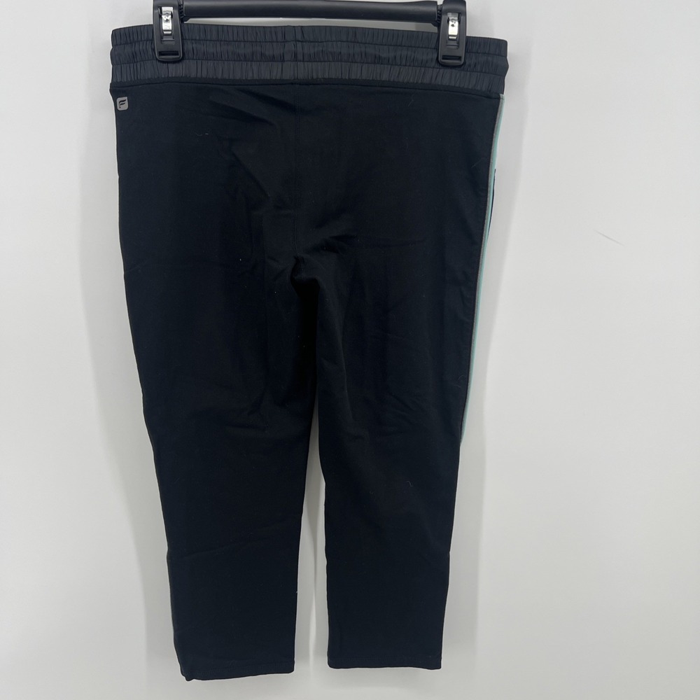 Fabletics Womens Leggings Medium Black White Mid Rise Crop Yoga Athleisure - Picture 4 of 6